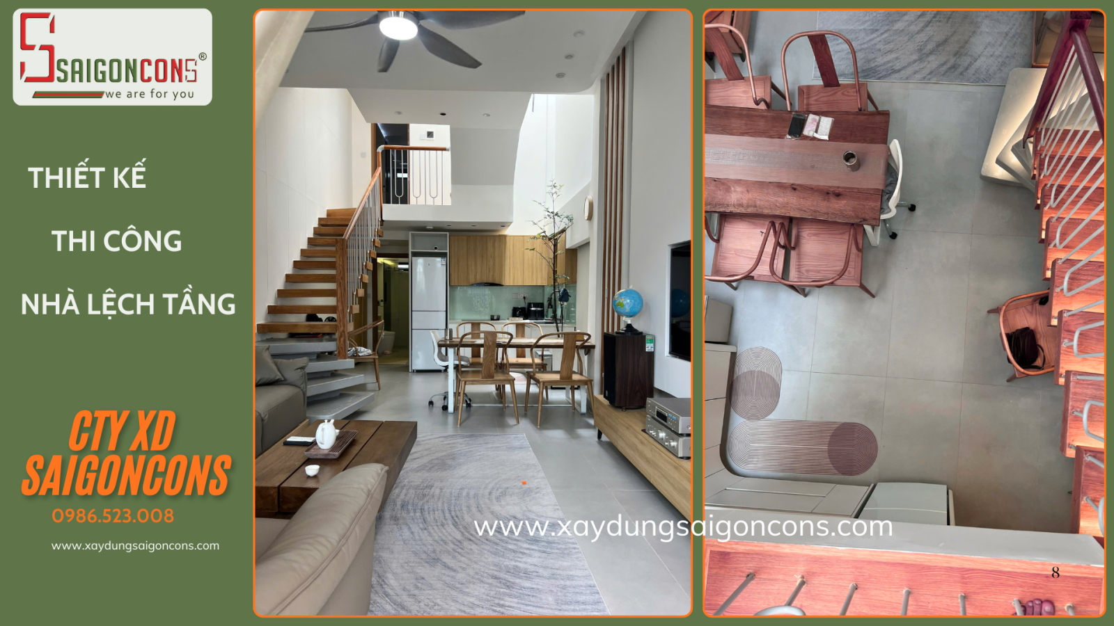 Thiết Kế Thi Công Nhà Lệch Tầng
